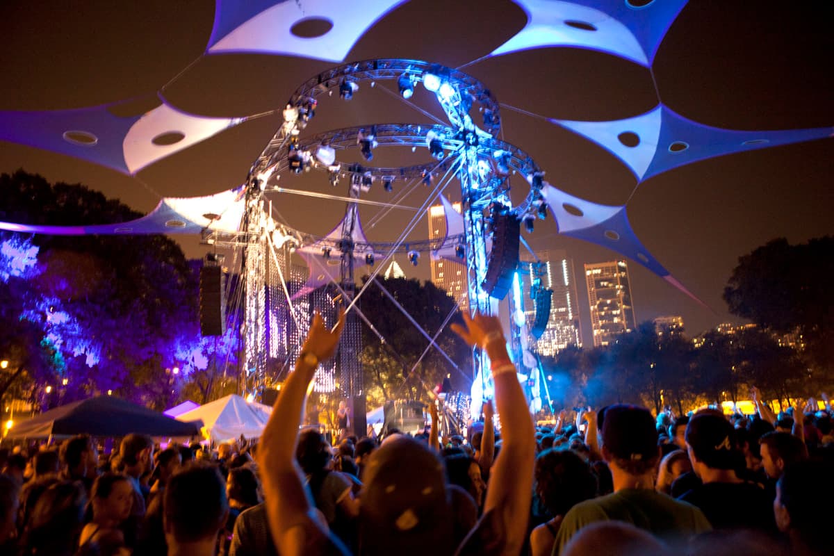 Festival stage with projection mapping