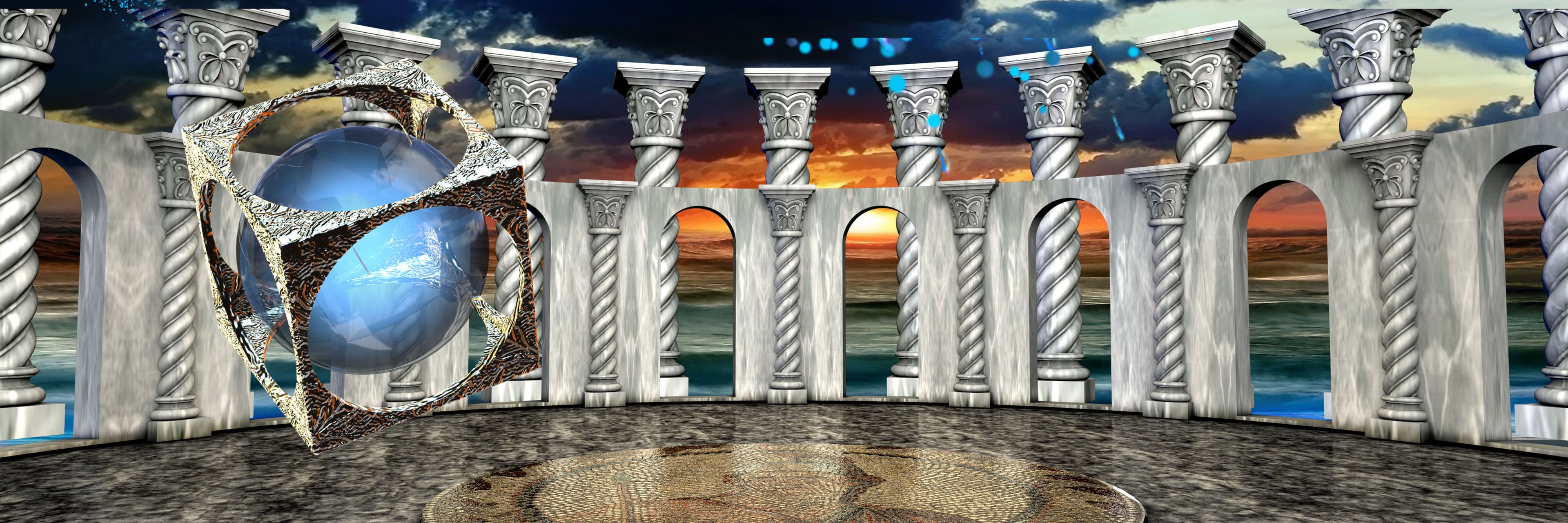 VJ Main stage, 3D Mapped Snowflakes, 3D AV Interactive Display